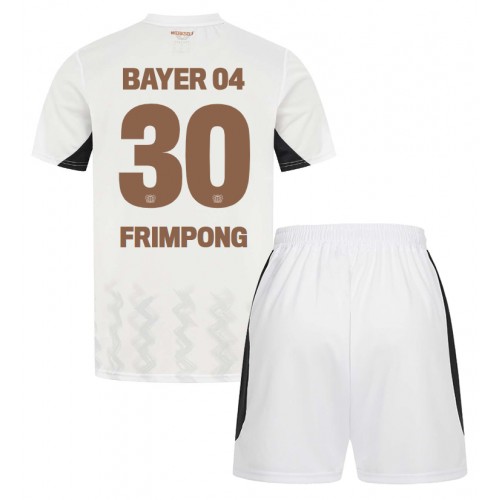 Fotballdrakt Barn Bayer Leverkusen Jeremie Frimpong #30 Bortedraktsett 2024-25 Kortermet (+ Korte bukser)